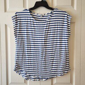 Green Envelope Los Angeles Blue & White Striped Sleeveless Top XXL Casual Shirt